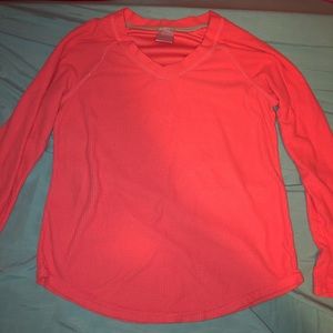 coral pajama long sleeve shirt